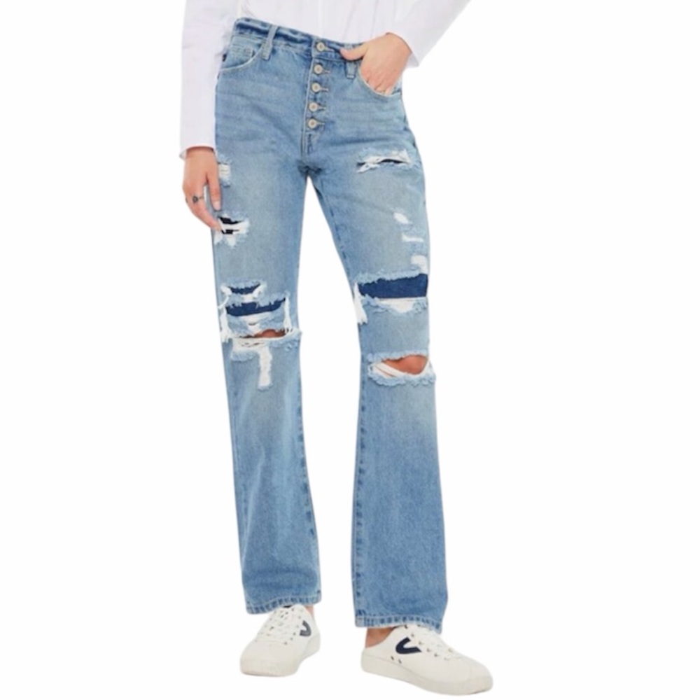 KanCan‎ Briar Ultra High Rise 90's Boyfriend Button Fly Jeans Size 5/26